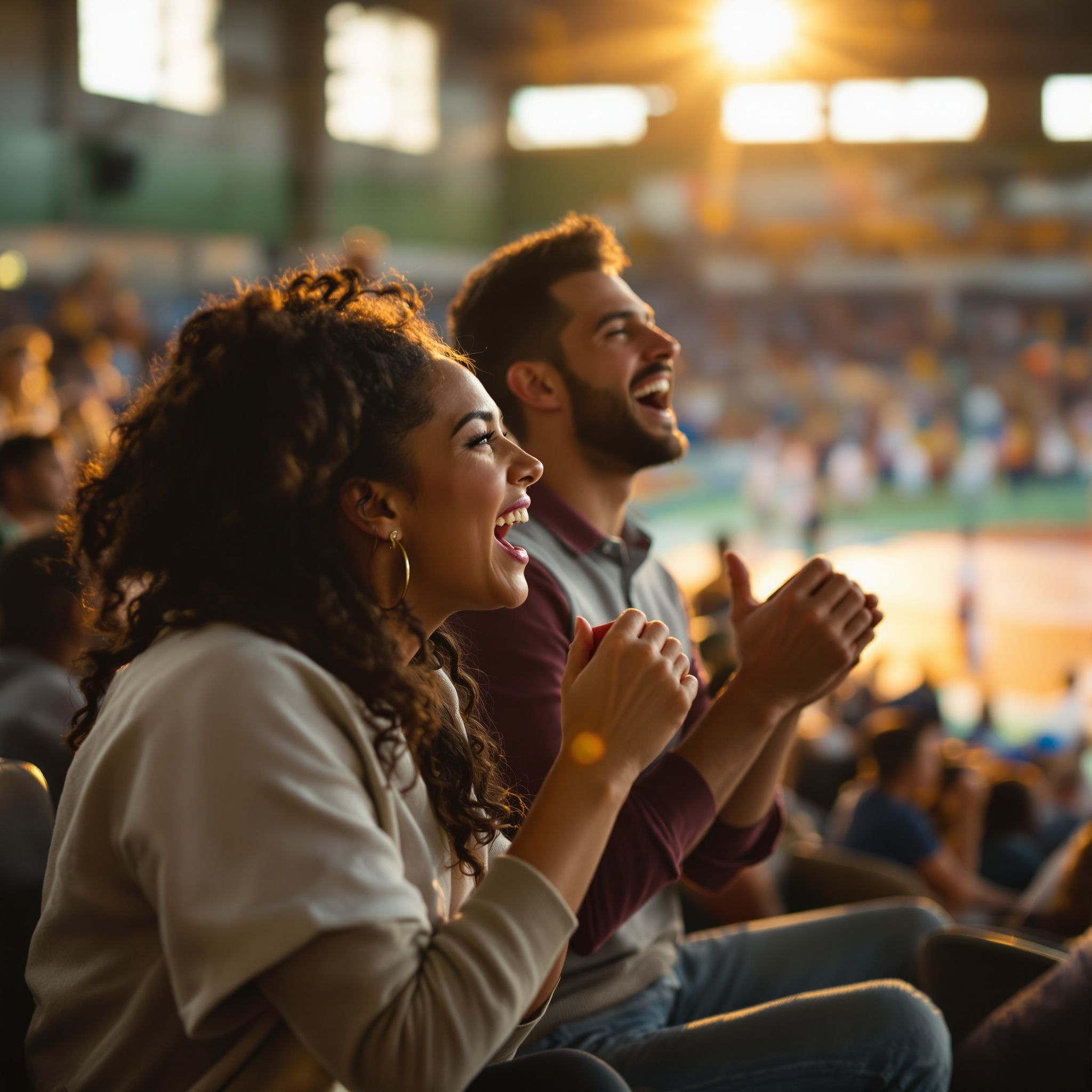 Parent cheering in the stands