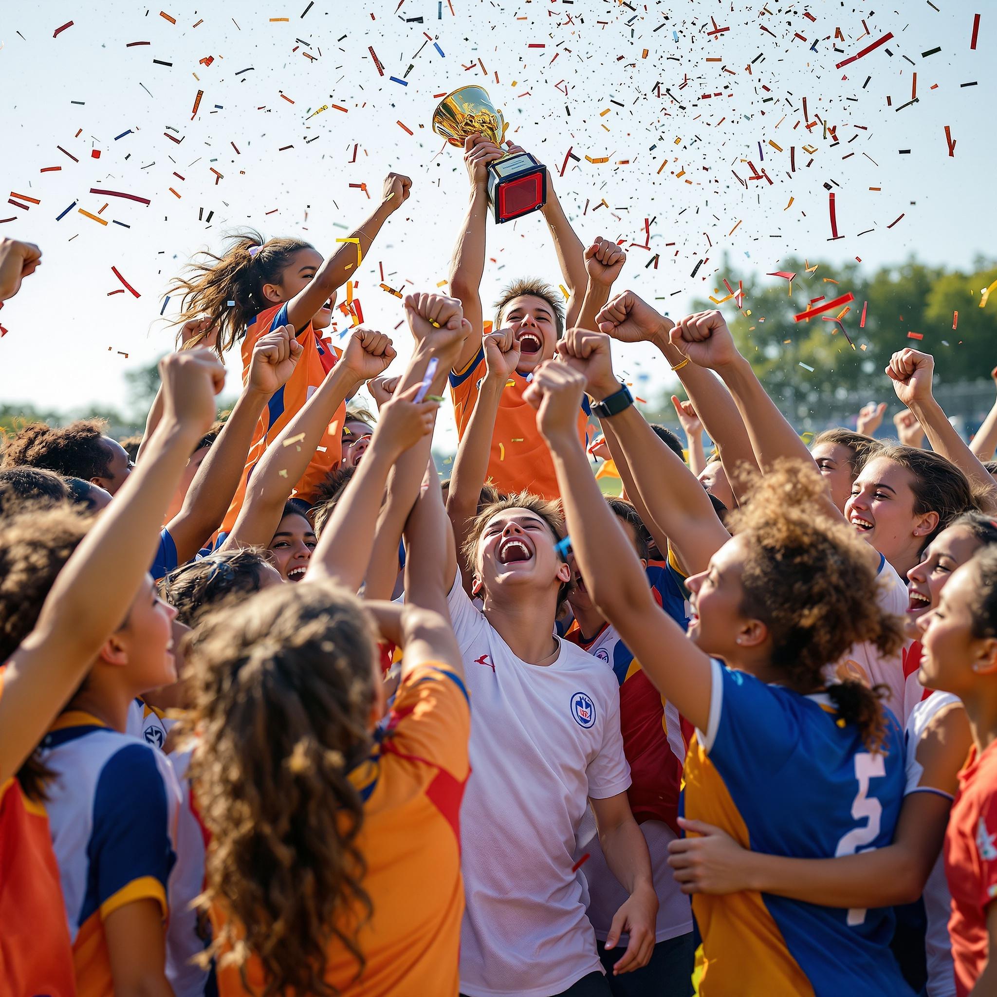 Team celebrating a great play together